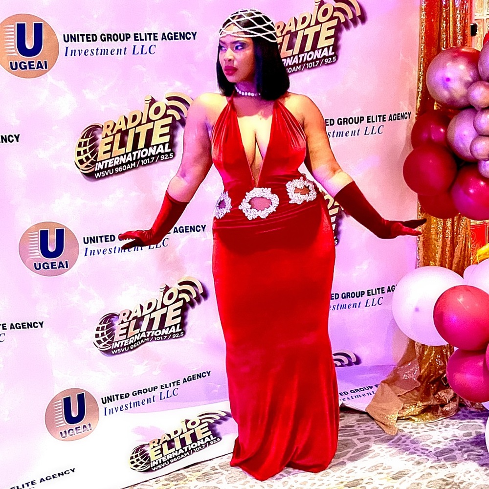 Beautiful red velvet Marilyn dress by JLORRAINE